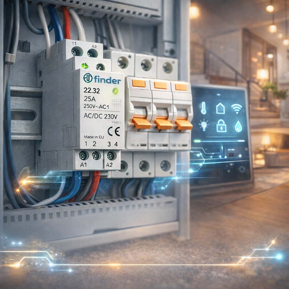 کاربرد کنتاکتور تک‌فاز بی‌صدا فیندر در هوشمندسازی و تابلوهای خانگی