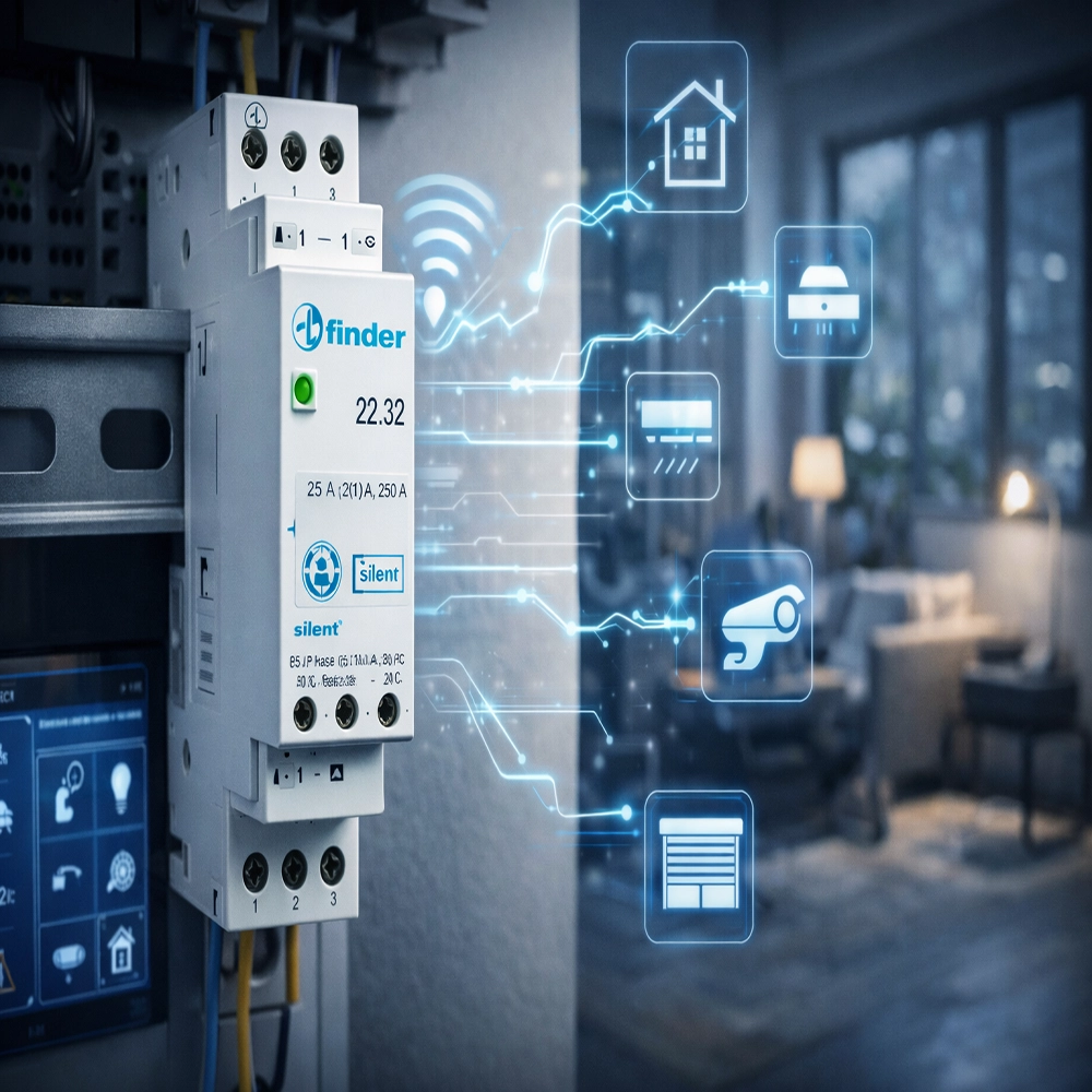 کاربرد کنتاکتور تک‌فاز بی‌صدا فیندر در هوشمندسازی ساختمان